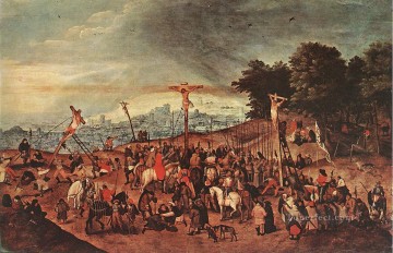  s - Crucifixión género campesino Pieter Brueghel el Joven